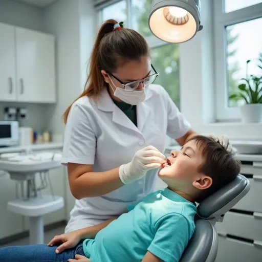 Pediatric dentist at Emergency Dentist Christchurch caring for a child during an emergency dental visit